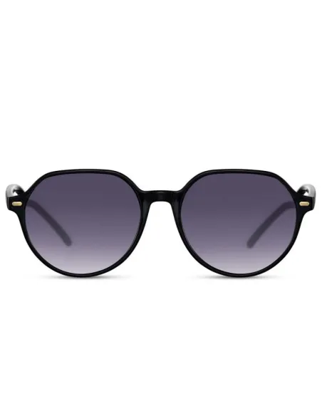 Gafa De Sol Redonda Unisex Montura De Plastico Color Negro (Expositor 16 Unidades)