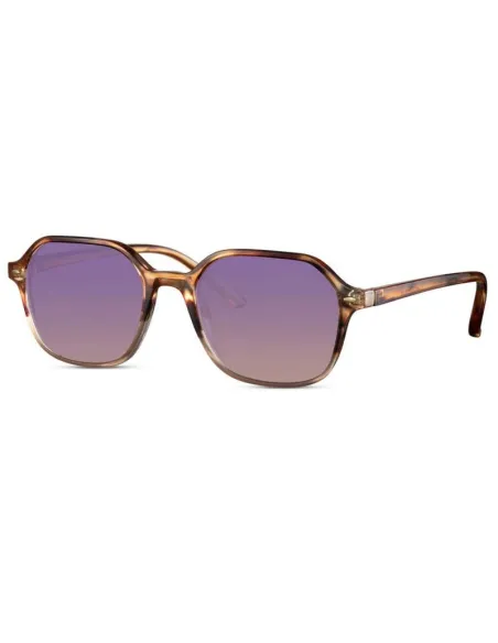 Gafa De Sol Unisex Montura De Plastico Color Lente Purpura Y Montura Cafe (Expositor 16 Unidades)