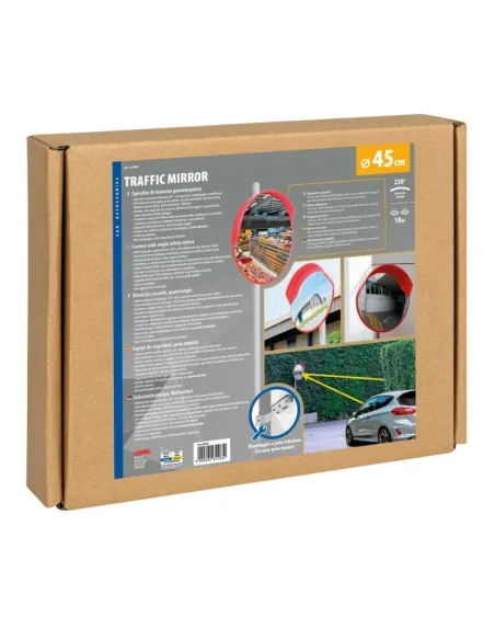 Espejo De Seguridad De Trafico Gran Angular Convexo 230º 45 Cm