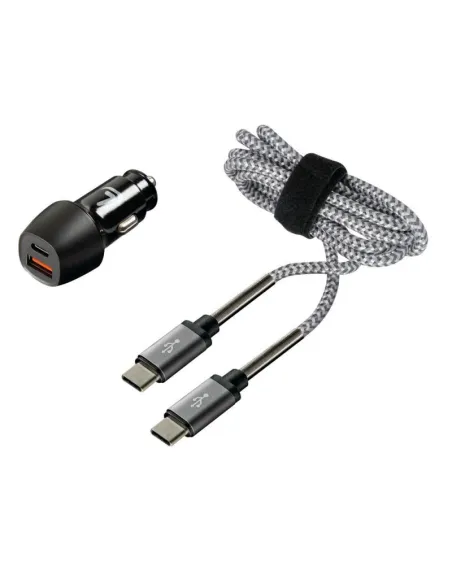 Cargador Doble Toma (Usb Y Tipo C) + Cable De Tipo C A Tipo C
