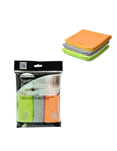 Bayeta Microfibra Multiusos 32X32  Cm (3 Unidades)