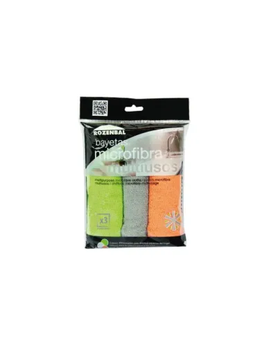 Bayeta Microfibra Multiusos 32X32  Cm (3 Unidades)