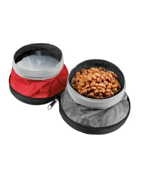 Recipiente De Viaje Doble Para Comida Y Bebida De Animales