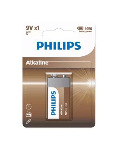 Pila Alkalina Philips 9V Gama Eco (Blister 1 Unidad)