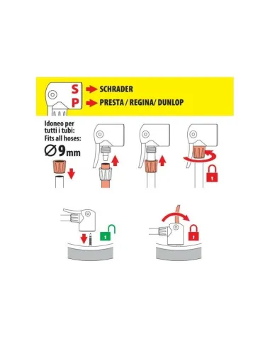 Accesorio De Inflado Mangueras De 9Mm