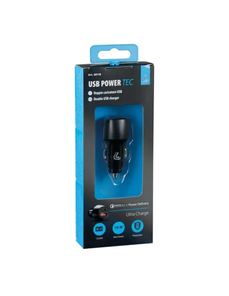 Cargador De Bateria Puerto Usb Y Puerto Tipo C - 18W - 12/24V