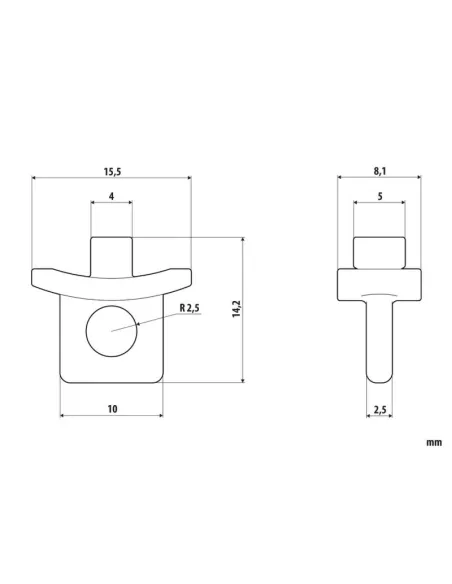 Tope De Cortina Para Camion Tipo U 4 Mm (10 Unidades)