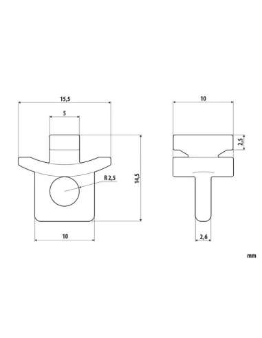 Tope De Cortina Para Camion Tipo U 6Mm(10...