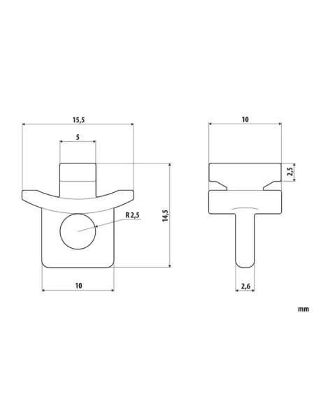 Tope De Cortina Para Camion Tipo U 6Mm(10 Unidades)