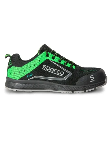 ZAPATILLAS SPARCO CUP ADELAIDE TALLA 35 NEGRA/VERDE S1P SRC