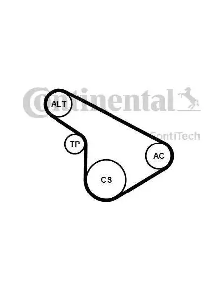 Correa auxiliar Poly-V Continental 5PK1212K1 5 canales 1212 mm