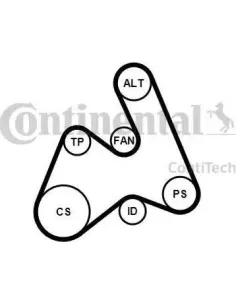 Juego de correas trapeciales poli V