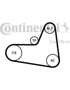 Continental 6PK1045K2 - Juego de correas trapeciales poli...