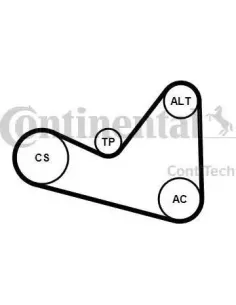 Juego de correas trapeciales poli V