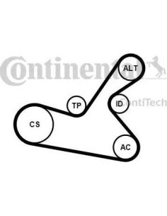 Juego de correas trapeciales poli V
