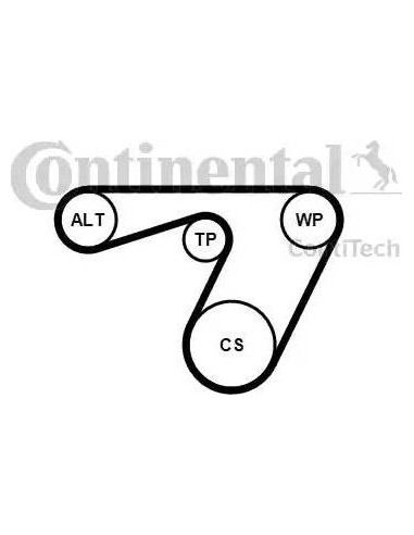 Correa auxiliar Poly-V Continental 6PK1180K1 6...