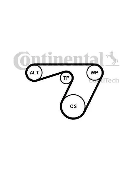 Correa auxiliar Poly-V Continental 6PK1180K1 6 canales 1180 mm