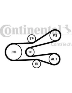 Juego de correas trapeciales poli V