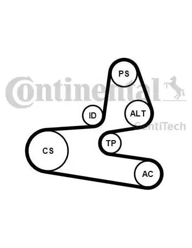 Juego de correas trapeciales poli V