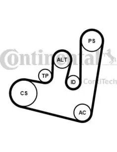 Juego de correas trapeciales poli V