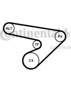 Juego de correas trapeciales poli V