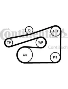 Juego de correas trapeciales poli V