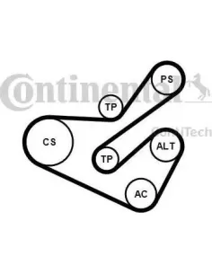 Juego de correas trapeciales poli V