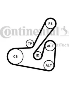 Juego de correas trapeciales poli V