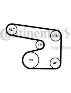 Juego de correas trapeciales poli V