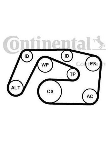 Correa auxiliar Poly-V Continental 6PK2271K1 6...