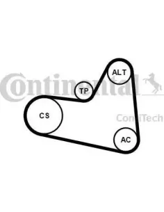 Juego de correas trapeciales poli V