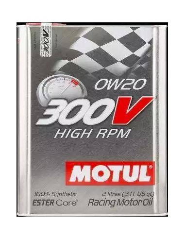 Aceite Motul 300V High Rpm 0W20 2 L. 104239