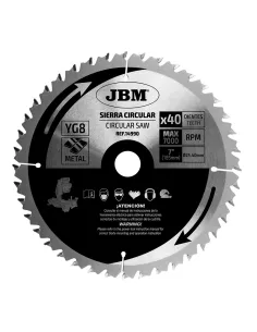 14990 Hoja De Sierra Circular 40T 185Mm Para Metal Para...