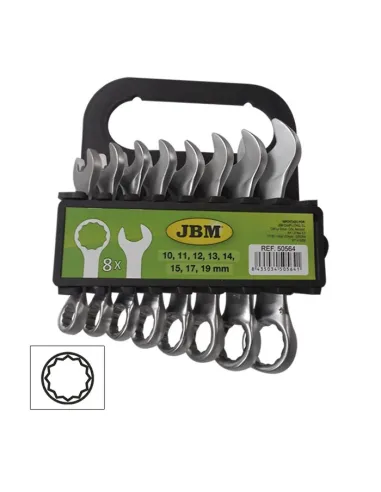 50564 Kit De 8 Llaves Combinadas Cortas JBM