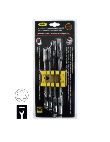 50754 Set De 4 Llaves Torx Articuladas Con Trinquete JBM