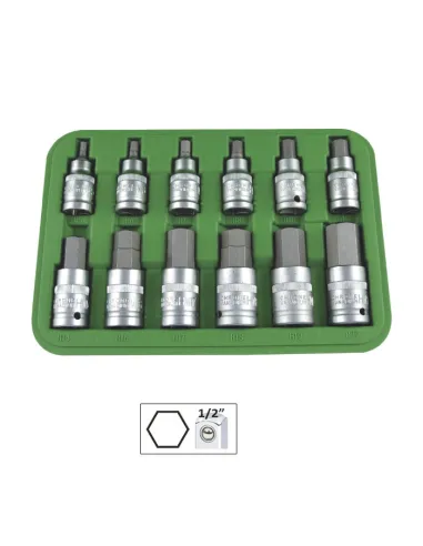 51260 Set De 12 Piezas De 1/2" Punta Hexagonal JBM