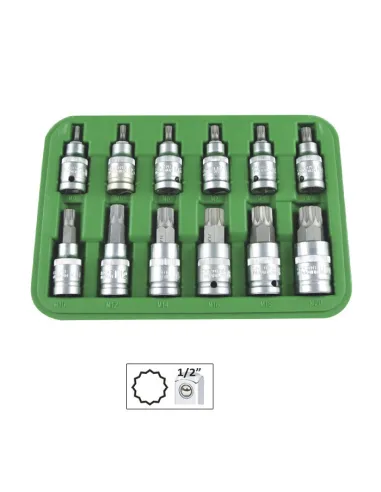 51384 Set De 12 Piezas De 1/2" Punta Doce Cantos JBM