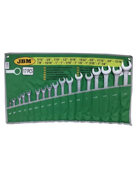 51890 Set De 17 Llaves Combinadas En Pulgada JBM