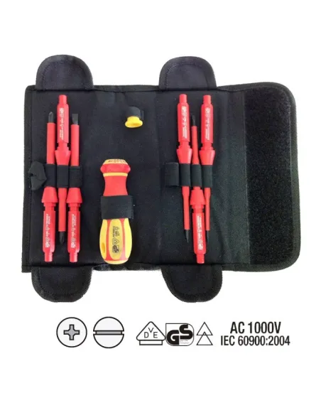 52009 Conjunto De Puntas Y Destornillador Eléctricamente Aislados JBM