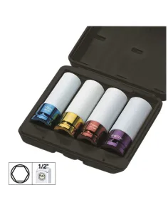 52338 Set De 4 Vasos Impacto De 1/2" Especial Extracción...