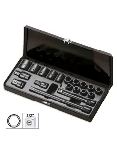 52345 Set De 19 Piezas De Impacto De 1/2" Con 14 Vasos...