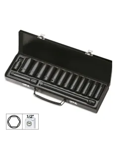 52346 Set De 15 Piezas De Impacto Con 12 Vasos Largos De...