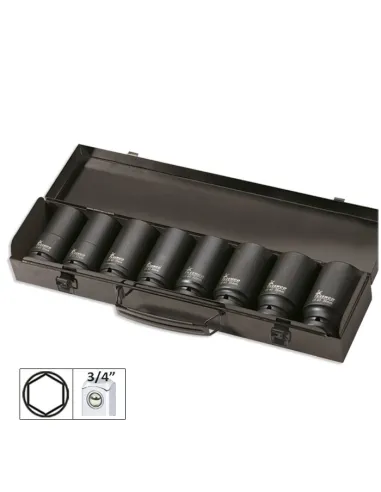 52347 Set De 8 Vasos De Impacto Hexagonales 3/4" JBM