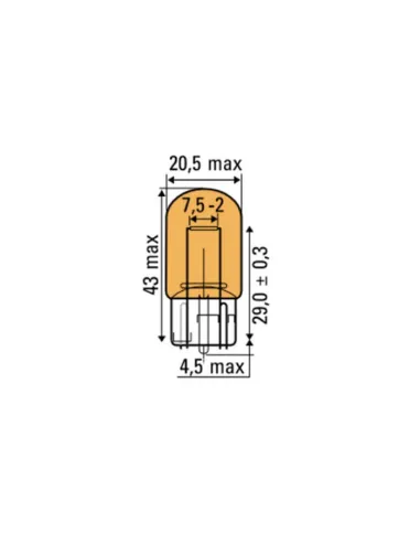 52370 Lámpara Obn 12V Sin Casquillo T20 ámbar JBM