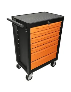 52393 Carro De 7 Cajones naranja Con Herramientas En...