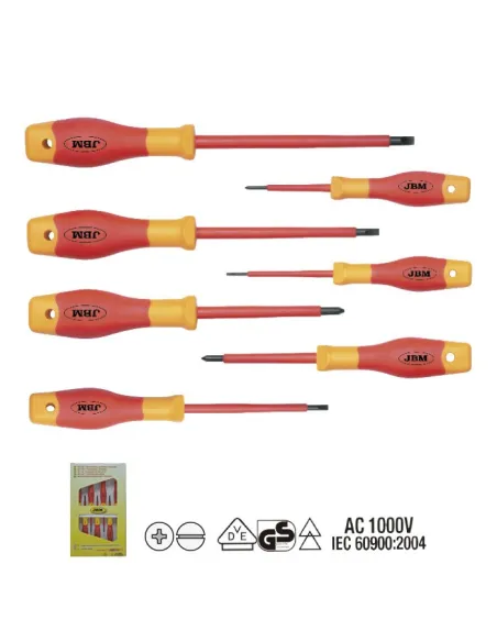 52519 Set De 7 Destornilladores Aislados 1.000V JBM