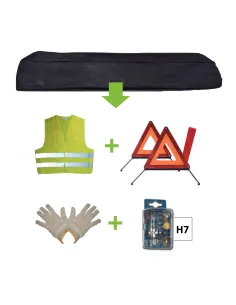 52782 Kit Emergencia Bolsa negra + Mk H7 + Chaleco +...