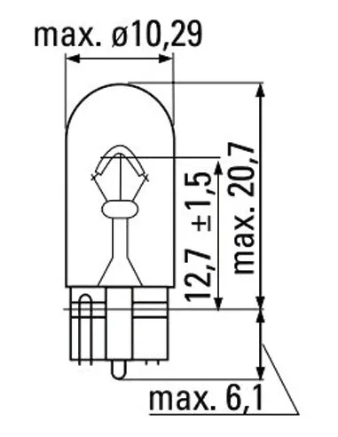 52860 Lámpara Obn Wedge 12V 3W T10 JBM