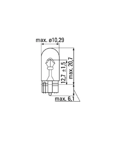 52861 Lámpara Obn Wedge 12V 5W T10 JBM