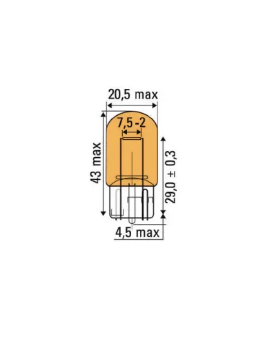 52863 Lámpara Obn Wedge 21W 12V T20 Ambar JBM